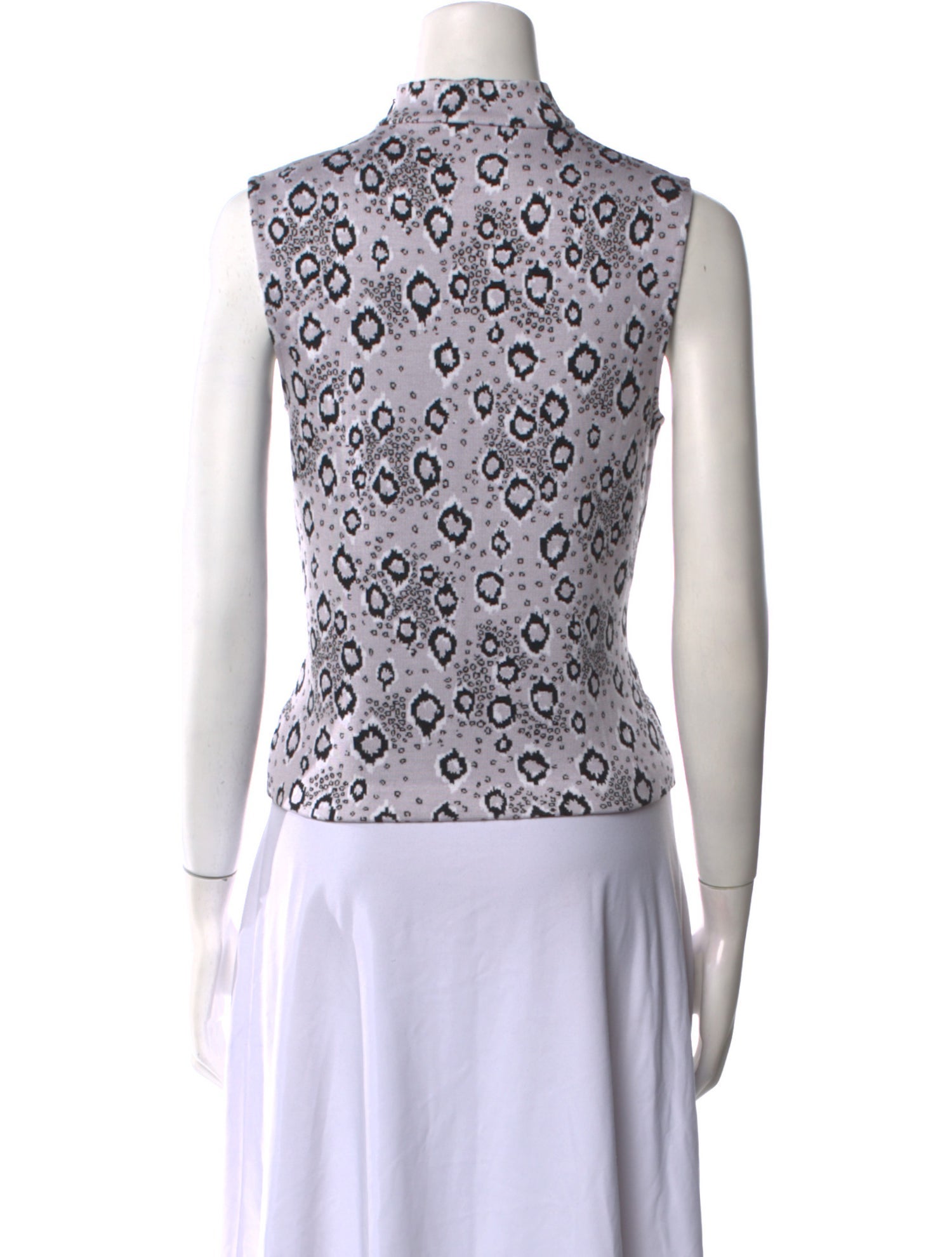 St. John Printed Mock Neck Top
